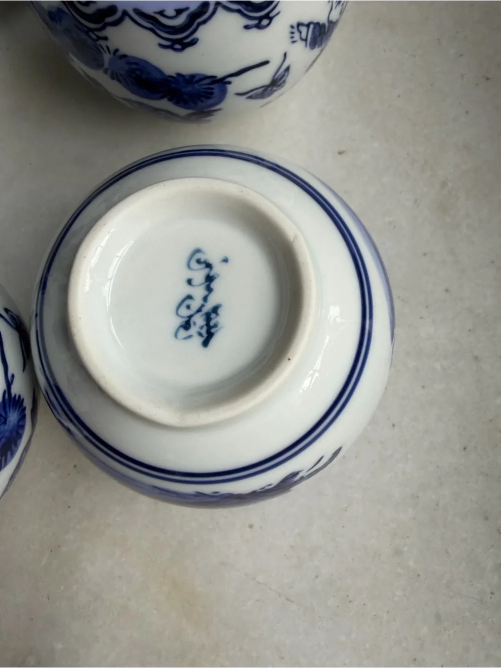 Vintage Blue & White Japanese Teacups